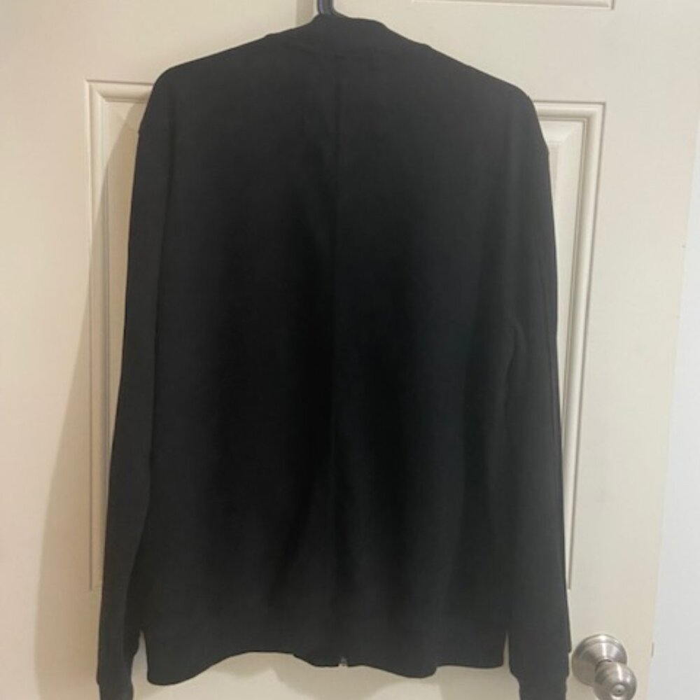 BEN SHERMAN Faux Suede Black Bomber Zip Jacket Size Medium - Picture 3 of 11